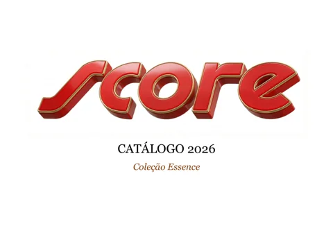 Capa do Catálogo 2026 da Score Calçados, Coleção Essence